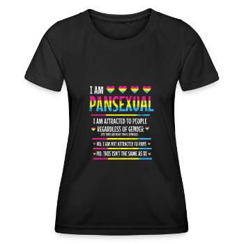 I am Pansexual Pan CSD LGBT against sexism - Women's Functional T-Shirt - black - Front - AI Model Female 172 light (172cm)