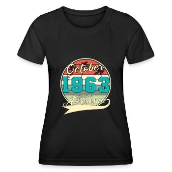 1963 In October Palmen Vintage - Women's Functional T-Shirt - black - Front - AI Model Female 172 light (172cm)