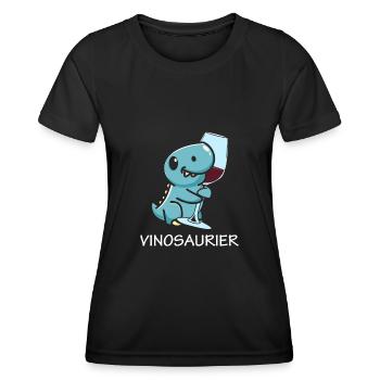 Vinodino Vinosaur Vinosaurus Rex Wine Vino - Women's Functional T-Shirt - black - Front - AI Model Female 172 light (172cm)