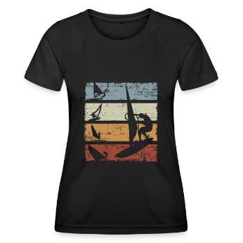 Vintage Windsurfing - T-shirt sport Femme - noir - Devant - AI Model Female 172 light (172cm)