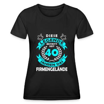 Legend enters 40 years of grounds - Company anniversary - Women's Functional T-Shirt - black - Front - AI Model Female 172 light (172cm)