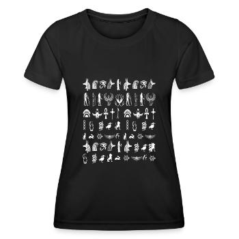 Ägypten Hieroglyphen Ägyptisch - Frauen Funktions-T-Shirt - Schwarz - Vorne - AI Model Female 172 light (172cm)