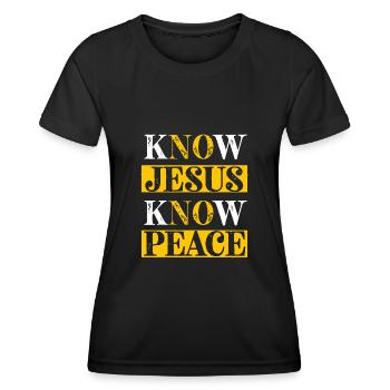 Jesus Christian Bible Verse Scripture Recognize Jesus - Women's Functional T-Shirt - black - Front - AI Model Female 172 light (172cm)