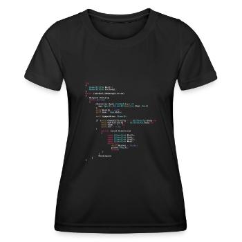 Code d’humour programmeur - pour les développeurs de logiciels - T-shirt sport Femme - noir - Devant - AI Model Female 172 light (172cm)