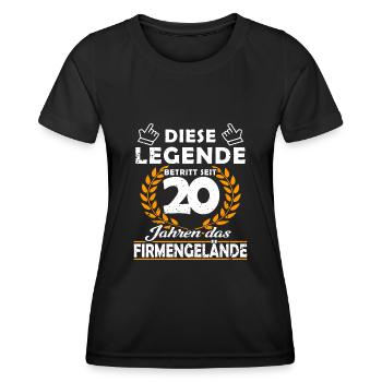 Legende betritt 20 Jahren Gelände - Firmenjubiläum - Frauen Funktions-T-Shirt - Schwarz - Vorne - AI Model Female 172 light (172cm)