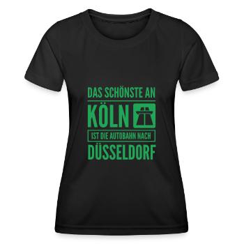 Contre l’autoroute de Cologne pour Düsseldorf - T-shirt sport Femme - noir - Devant - AI Model Female 172 light (172cm)