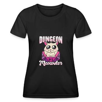 Dungeon Meowster Shirt für RPG Gamer - Frauen Funktions-T-Shirt - Schwarz - Vorne - AI Model Female 172 light (172cm)