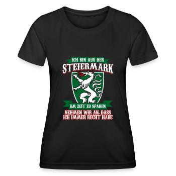 Steiermark Steirer Österreich - Frauen Funktions-T-Shirt - Schwarz - Vorne - AI Model Female 172 light (172cm)