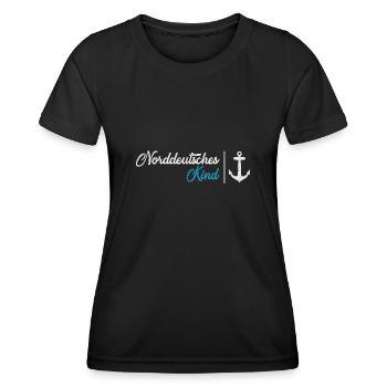 Norddeutsches Kind Nordsee - Frauen Funktions-T-Shirt - Schwarz - Vorne - AI Model Female 172 light (172cm)