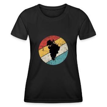 Obst Trauben Wein Traube Weinrebe Retro Geschenk - Frauen Funktions-T-Shirt - Schwarz - Vorne - AI Model Female 172 light (172cm)