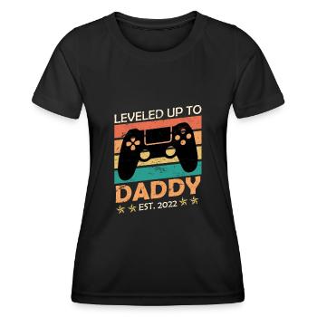 Werdender Vater 2022 Gaming Dad Papa 2022 - Frauen Funktions-T-Shirt - Schwarz - Vorne - AI Model Female 172 light (172cm)