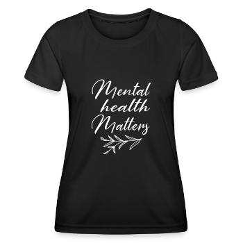 Mental Health Matters Floral Brain Mental Health A - Frauen Funktions-T-Shirt - Schwarz - Vorne - AI Model Female 172 light (172cm)