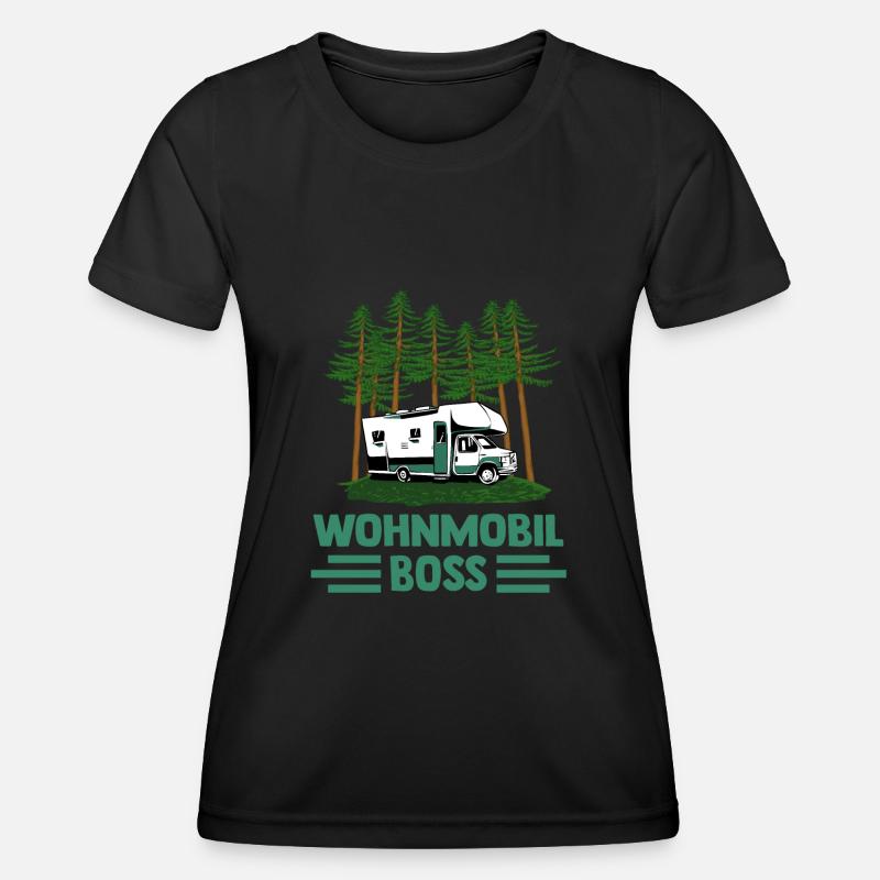 Caravan Motorhome Caravan Camper - Women's Functional T-Shirt - black