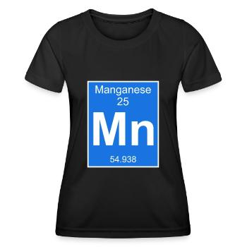 Mangan chemisches Element Periodensystem - Frauen Funktions-T-Shirt - Schwarz - Vorne - AI Model Female 172 light (172cm)