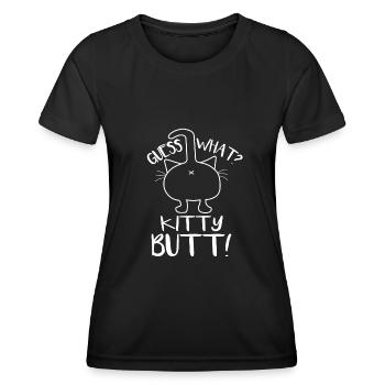 Guess what kitty butt - Women's Functional T-Shirt - black - Front - AI Model Female 172 light (172cm)
