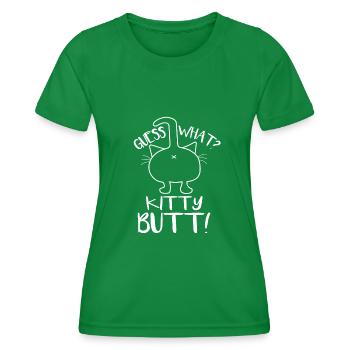 Guess what kitty butt - Women's Functional T-Shirt - kelly green - Front - AI Model Female 172 dark (172cm)