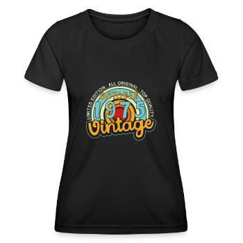 October 1975 Vintage - Women's Functional T-Shirt - black - Front - AI Model Female 172 light (172cm)