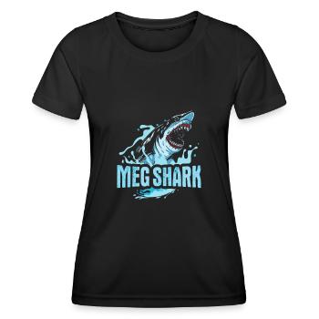 Megalodon Hai Shirtpour Hai Fan - T-shirt sport Femme - noir - Devant - AI Model Female 172 light (172cm)