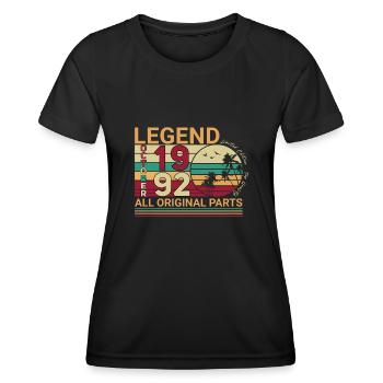 Né octobre 1992 Limité - T-shirt sport Femme - noir - Devant - AI Model Female 172 light (172cm)