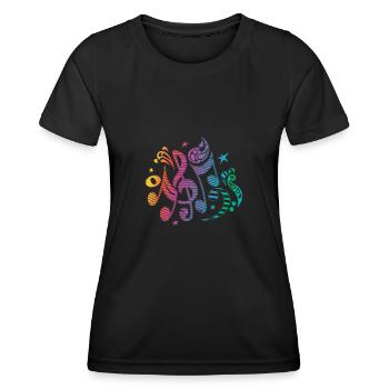 Musical Instrument Notes Musical Notes Music - Women's Functional T-Shirt - black - Front - AI Model Female 172 light (172cm)