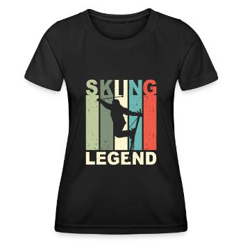 Ski Skifahrer Geschenk Skiläufer Legende - Frauen Funktions-T-Shirt - Schwarz - Vorne - AI Model Female 172 light (172cm)