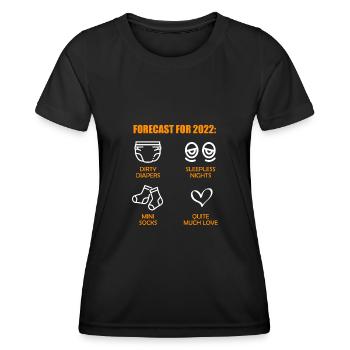 Bébé 2022 Prédiction papa devenir maman - T-shirt sport Femme - noir - Devant - AI Model Female 172 light (172cm)