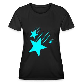 3 étoiles turquoise - T-shirt sport Femme - noir - Devant - AI Model Female 172 light (172cm)