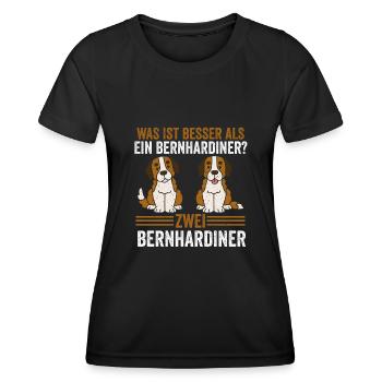 Zwei Bernhardiner Hund Bernhardiner - Frauen Funktions-T-Shirt - Schwarz - Vorne - AI Model Female 172 light (172cm)