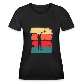 Basketball Basketballer Basketball Spieler - Frauen Funktions-T-Shirt - Schwarz - Vorne - AI Model Female 172 light (172cm)