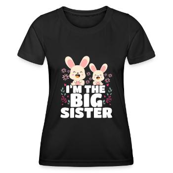 Je suis La Grande Sœur Big Sis - T-shirt sport Femme - noir - Devant - AI Model Female 172 light (172cm)