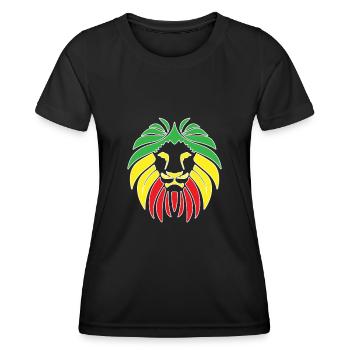 Rasta Reggae Reggaeton Musik Löwe Geschenk - Frauen Funktions-T-Shirt - Schwarz - Vorne - AI Model Female 172 light (172cm)