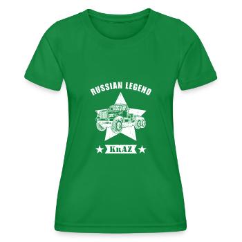 La légende russe KrAZ camionneur soviétique - T-shirt sport Femme - vert - Devant - AI Model Female 172 dark (172cm)