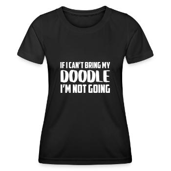 Drôle de gribouillage Labradoodle Goldendoodle - T-shirt sport Femme - noir - Devant - AI Model Female 172 light (172cm)