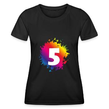 5 nombre de taches - T-shirt sport Femme - noir - Devant - AI Model Female 172 light (172cm)