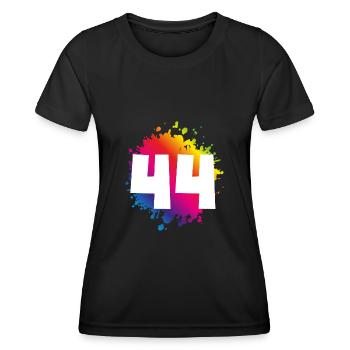 44 nombre de taches - T-shirt sport Femme - noir - Devant - AI Model Female 172 light (172cm)
