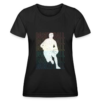 Basketball Player Dunking Dunk Basketball - Women's Functional T-Shirt - black - Front - AI Model Female 172 light (172cm)