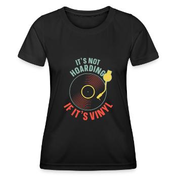 Vinyle Tourne-disques Musique de collection Disques - T-shirt sport Femme - noir - Devant - AI Model Female 172 light (172cm)