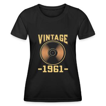 Vinyle Tourne-disques Musique de collection Disques - T-shirt sport Femme - noir - Devant - AI Model Female 172 light (172cm)