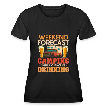 Camping Drunk Beer Campervan - T-shirt sport Femme - noir - Devant - AI Model Female 172 light (172cm)