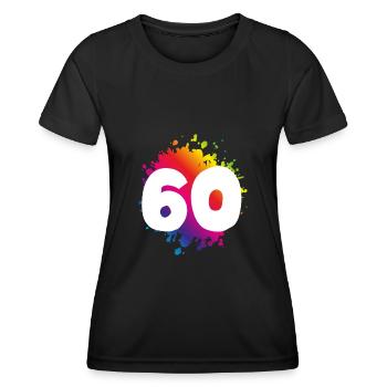 60 nombre de taches - T-shirt sport Femme - noir - Devant - AI Model Female 172 light (172cm)
