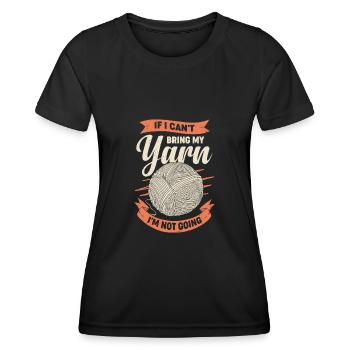 Garn Stricken Hobby Strickerin Geschenk - Frauen Funktions-T-Shirt - Schwarz - Vorne - AI Model Female 172 light (172cm)