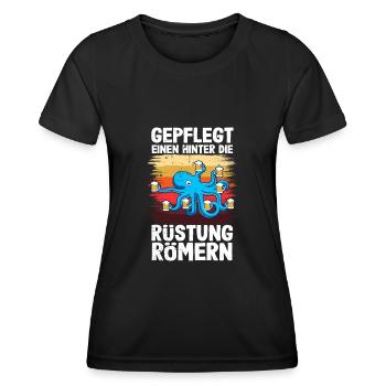 Gepflegt einen hinter die Rüstung römern - Frauen Funktions-T-Shirt - Schwarz - Vorne - AI Model Female 172 light (172cm)
