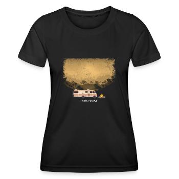 Camping Camping Camping Camping-car - T-shirt sport Femme - noir - Devant - AI Model Female 172 light (172cm)