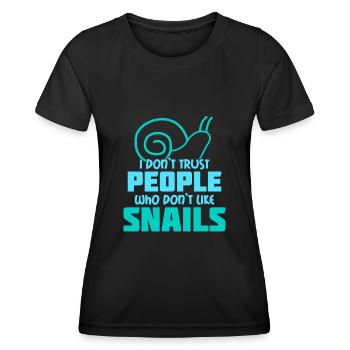 Schnecken Snails Snail Spruch Schnecke - Frauen Funktions-T-Shirt - Schwarz - Vorne - AI Model Female 172 light (172cm)