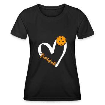 Pickleball Paddle Herz Liebe Pickleball - Frauen Funktions-T-Shirt - Schwarz - Vorne - AI Model Female 172 light (172cm)
