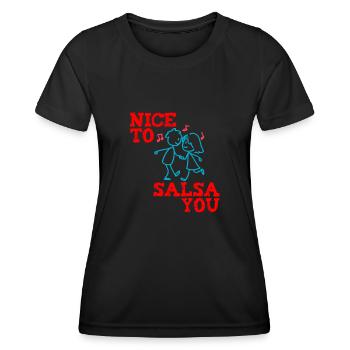 Drôle de danse salsa Agréable à vous salsa - T-shirt sport Femme - noir - Devant - AI Model Female 172 light (172cm)