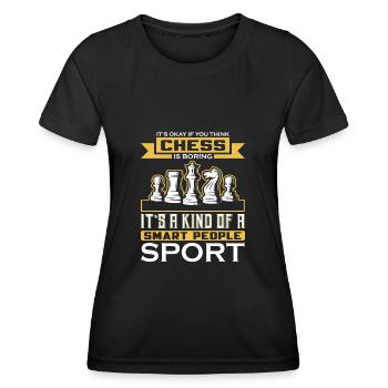 CE N’EST PAS GRAVE SI VOUS PENSEZ QUE LES ÉCHECS SONT ENNUYEUX - T-shirt sport Femme - noir - Devant - AI Model Female 172 light (172cm)
