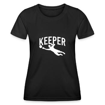 Fußball Torwart Keeper - Frauen Funktions-T-Shirt - Schwarz - Vorne - AI Model Female 172 light (172cm)