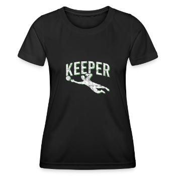 Fußball Torwart Keeper - Frauen Funktions-T-Shirt - Schwarz - Vorne - AI Model Female 172 light (172cm)