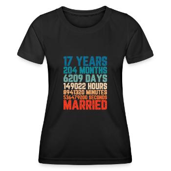 17 Jahre verheiratet Hochzeit Ehe Spruch Geschenk - Frauen Funktions-T-Shirt - Schwarz - Vorne - AI Model Female 172 light (172cm)